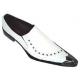 Fiesso White Pointed Toe Metal Tip Leather Shoes FI8033